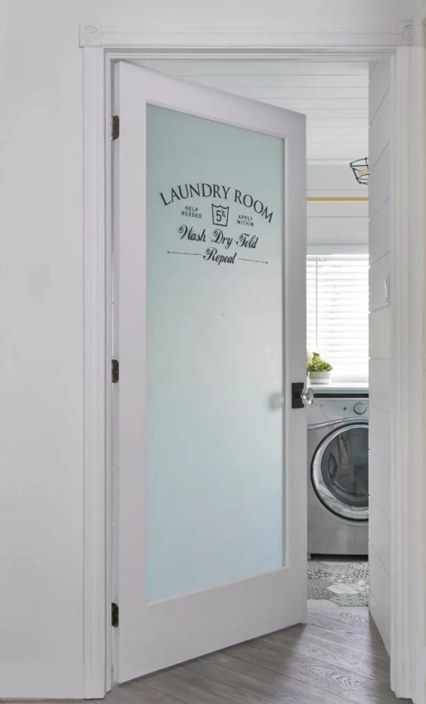 Laundry Behind Frosted Glass